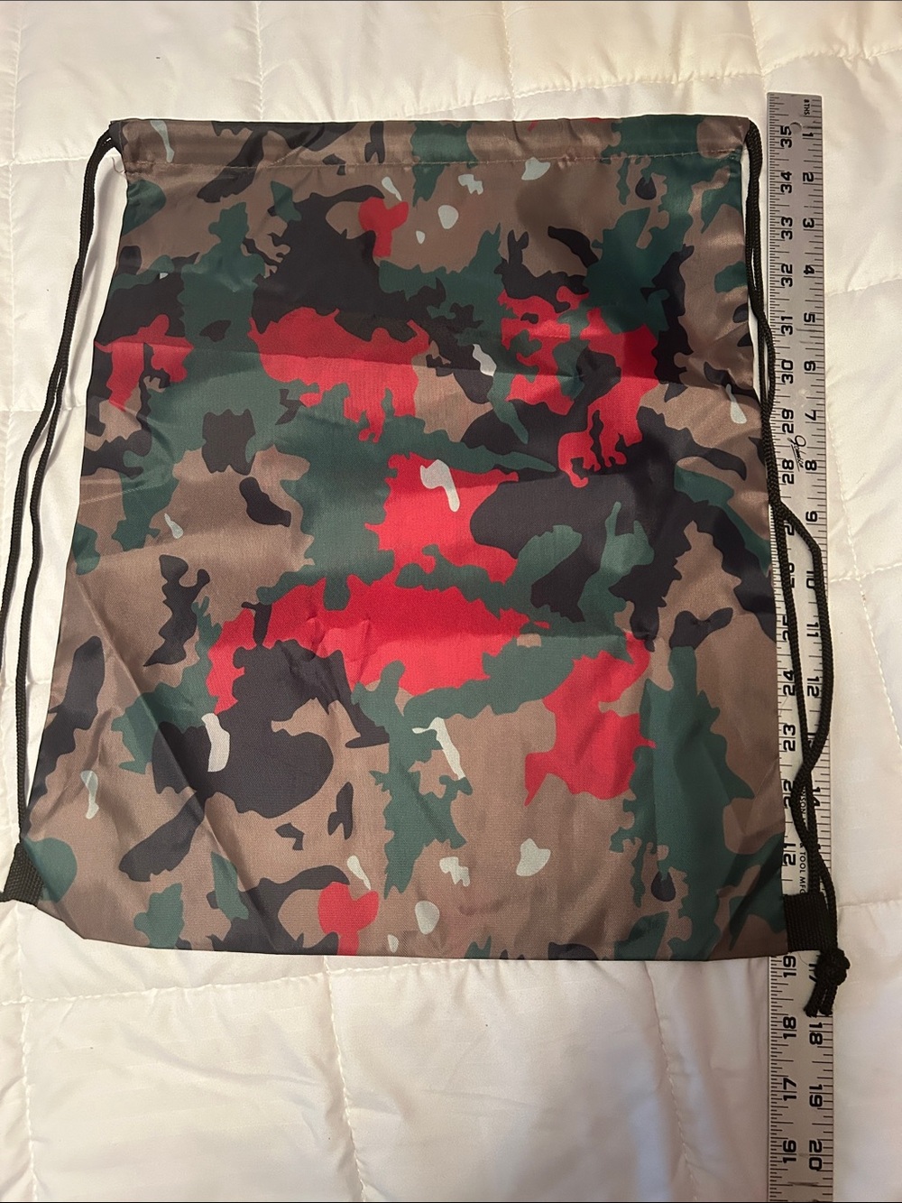 Source Unknown Camouflage Drawstring Backpack - Green/Brown/Red/Black
